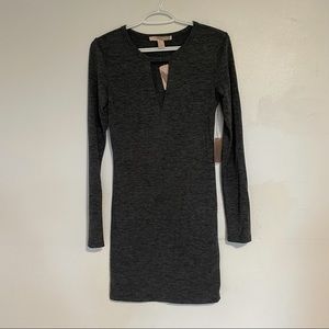 Forever 21 Mini Dress Gray with Front Cut